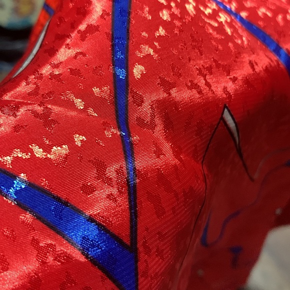 Vintage Red White and Blue High Neck Blouse Patriotic Retro Secretary Size Med - Picture 17 of 17